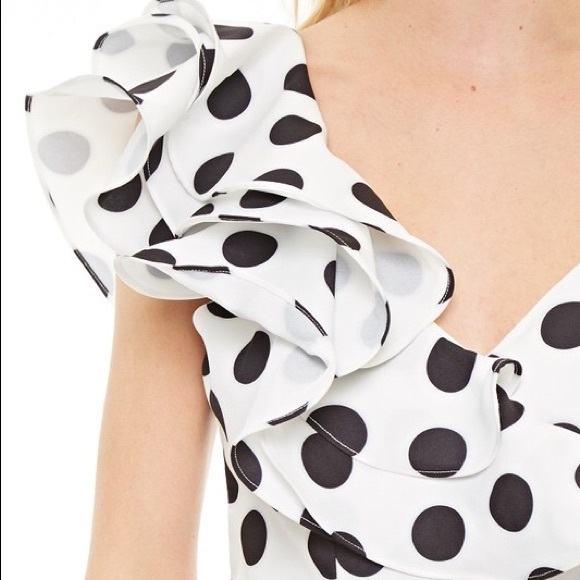 Polka Dot Ruffled Bodysuit Top - Picture 5 of 8